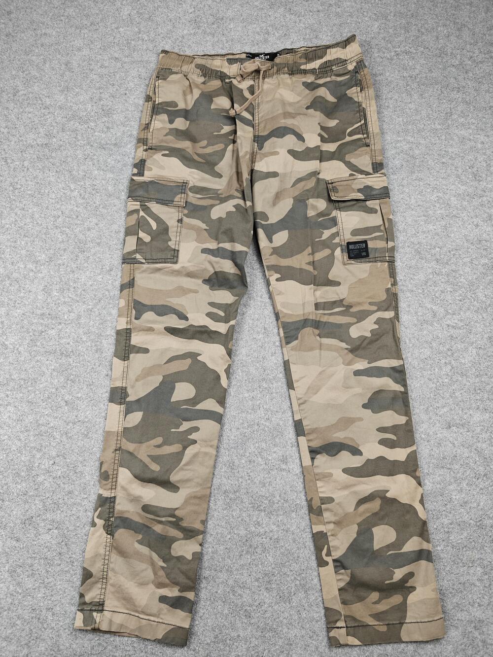 Hollister Pants Mens 32 Medium Green Cargo Slim Tapered Epic Flex Drawstring